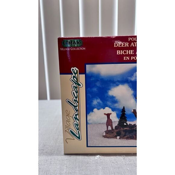 Lemax 2000 Village Landscape Poly-Resin Deer At The Pond Christmas Village - Picture 3 of 11